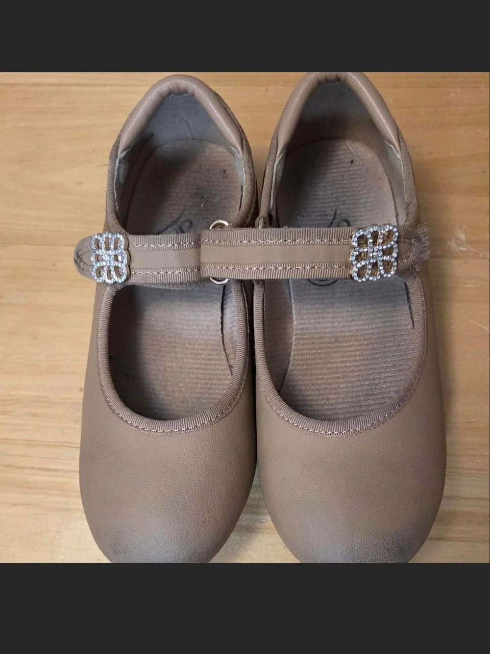 Stelle Little Girls Tap Shoes in Taupe, Size 12